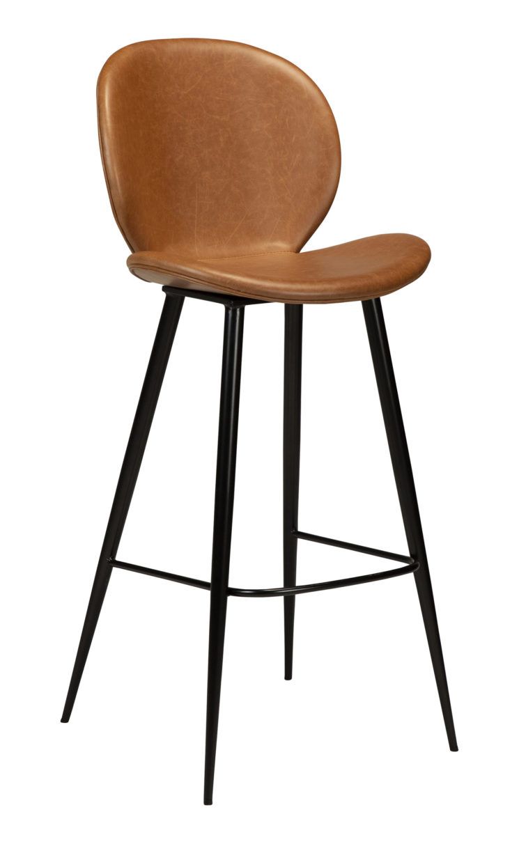 Barová židle vysoká CLOUD Vintage light brown art. leather with round black legs