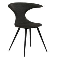 Židle FLAIR Crow black fabric with round black legs