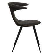 Židle FLAIR Crow black fabric with round black legs - Image 2
