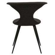 Židle FLAIR Crow black fabric with round black legs - Image 3