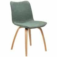 Židle GLEE Pebble green bouclé fabric with oak legs
