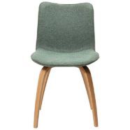 Židle GLEE Pebble green bouclé fabric with oak legs - Image 5