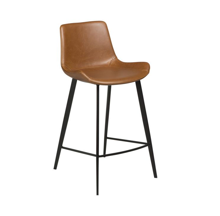 Barová židle nízká HYPE Light brown art. leather with black legs
