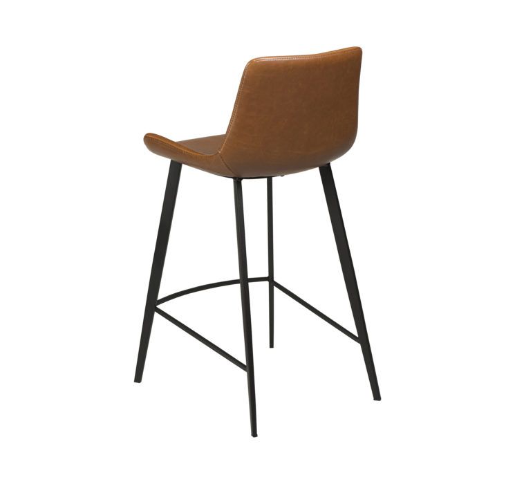 Barová židle nízká HYPE Light brown art. leather with black legs - Image 3