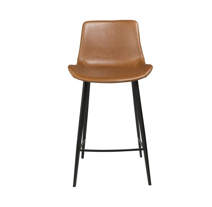 Barová židle nízká HYPE Light brown art. leather with black legs - Image 2