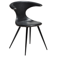 Židle FLAIR Vintage black art. leather with round black legs