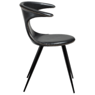 Židle FLAIR Vintage black art. leather with round black legs - Image 3