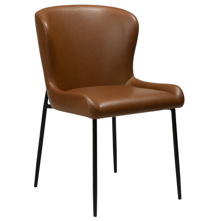 Židle GLAMOROUS Vintage light brown art. leather with black legs