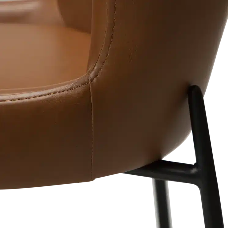 Židle GLAMOROUS Vintage light brown art. leather with black legs - Image 6