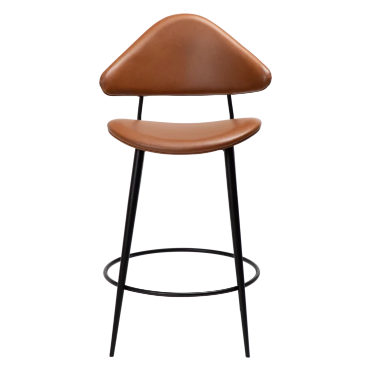 Barová židle nízká NAPOLEON Vintage light brown art. leather with black legs - Image 2