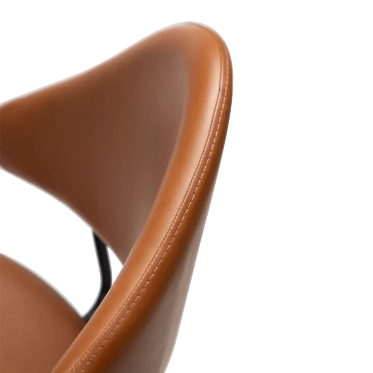 Barová židle nízká NAPOLEON Vintage light brown art. leather with black legs - Image 6