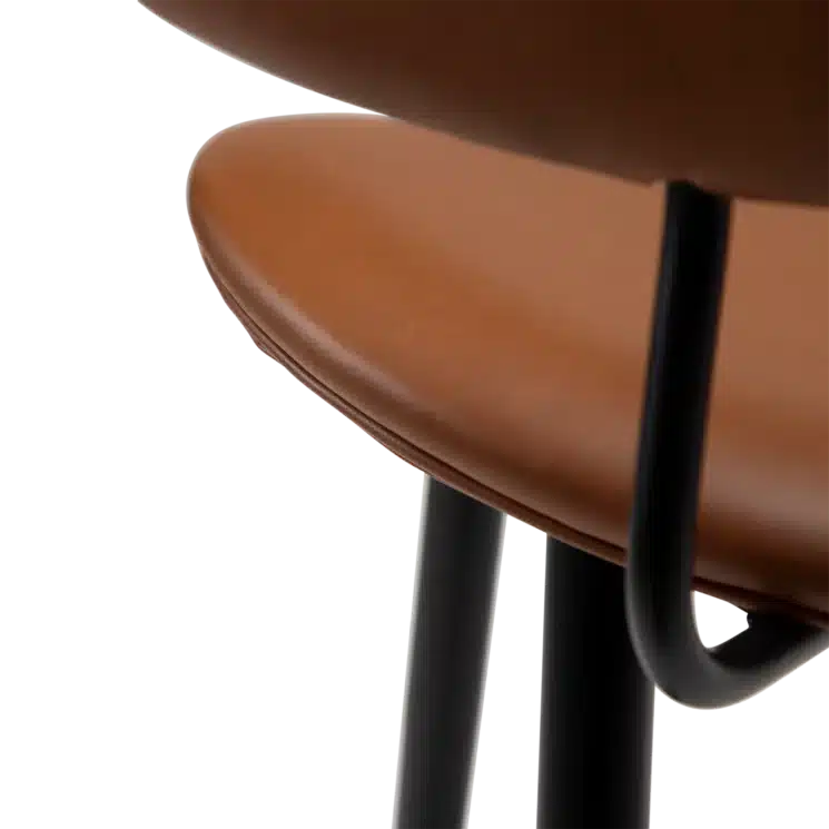 Barová židle nízká NAPOLEON Vintage light brown art. leather with black legs - Image 7