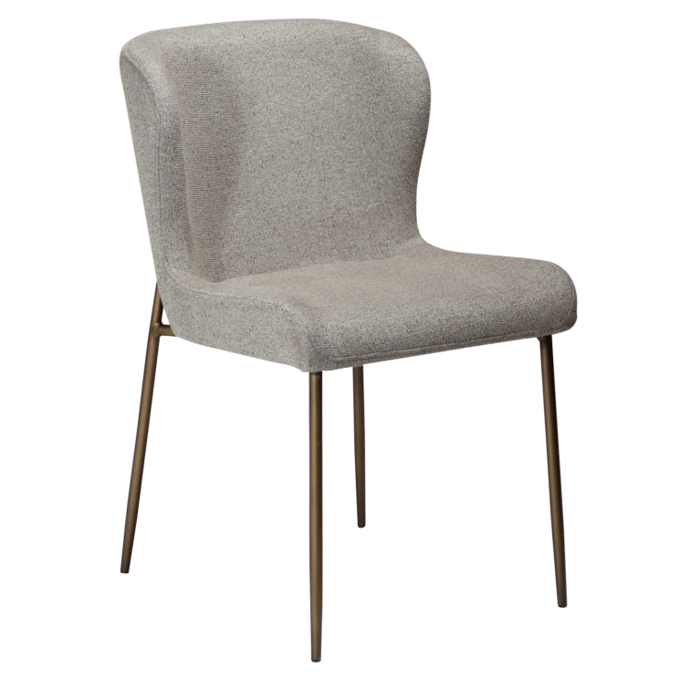 Židle GLAM Pebble earth bouclé with antique brass legs