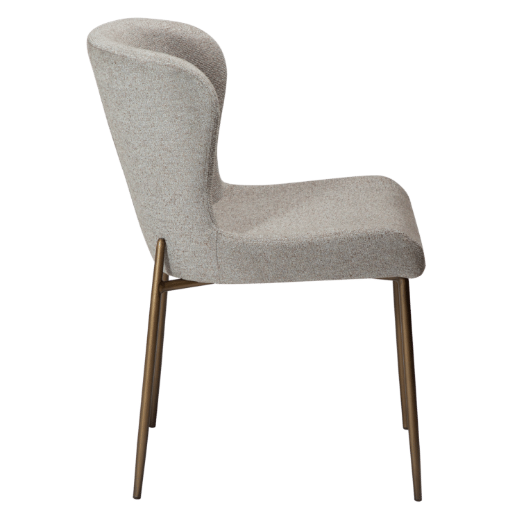 Židle GLAM Pebble earth bouclé with antique brass legs - Image 3