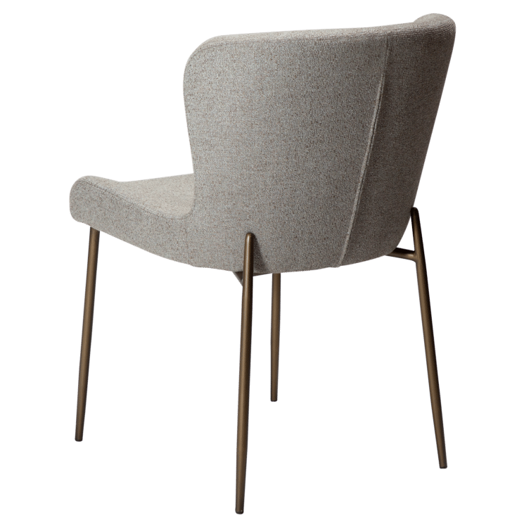 Židle GLAM Pebble earth bouclé with antique brass legs - Image 5