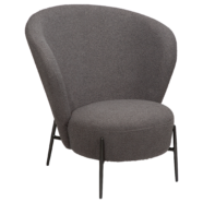Židle ORBIT Stone RPES bouclé with antique pewter legs